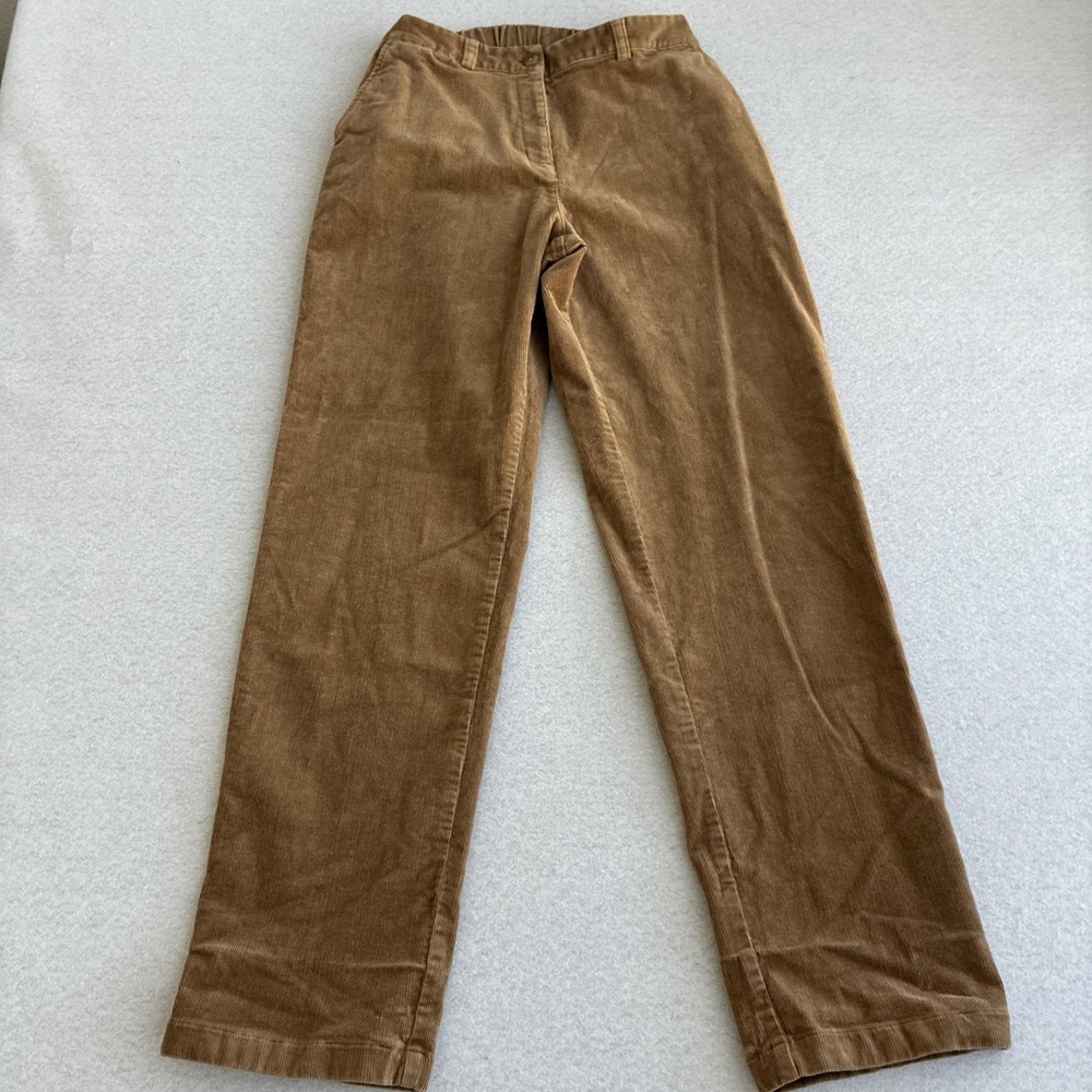 L.L.Bean Womens Curvy Fit Corduroy Pants Brown Size 6 M/T Medium Tall Baggy